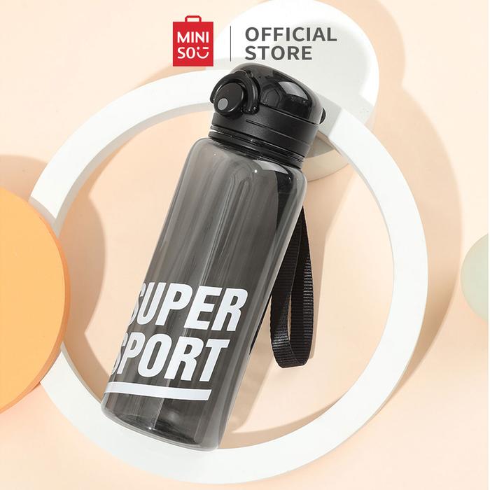 Gambar MINISO Botol Bouncing Tritan Dengan Tali Cangkir Minum Botol 700ml - Hitam dari minisoshopid undefined Tokopedia