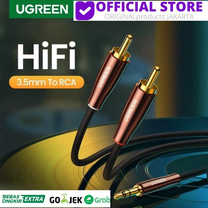 Gambar Ugreen HiFi 3.5mm audio to 2 Dua Rca Red White Hi-Fi Aux Nylon 5 METER - 3 meter - 10590 dari ORIGINALproducts JAKARTA undefined Tokopedia