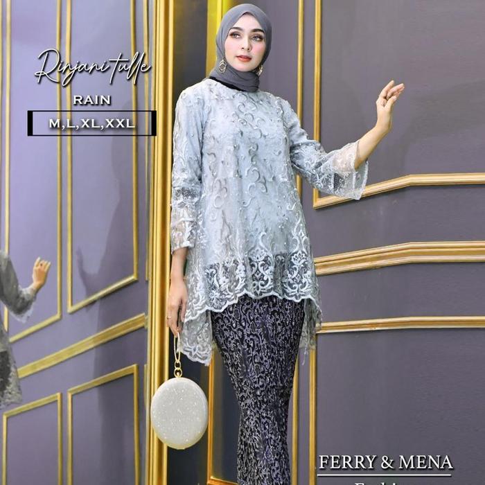 Gambar New - setelan Kebaya Rinjani Tille Rok Plisket / Kebaya Tunangan - Abu-abu, M dari Erika.Kebaya undefined Tokopedia