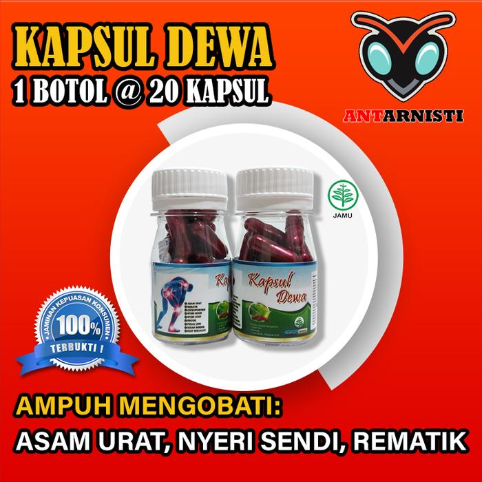 Gambar Kapsul Dewa Obat Herbal Cina Asam Urat Nyeri Sendi Encok Linu Rematik - 1Botol 20Kapsul dari Antarnisti undefined Tokopedia