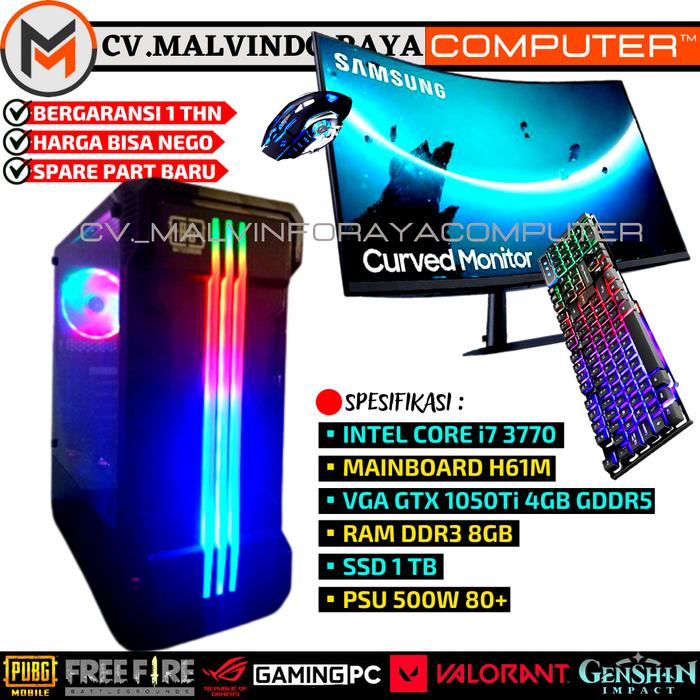 Jual PC GAMING CORE I7 RAM 16GB VGA GTX 1050 WITH 24 LED FULLSET