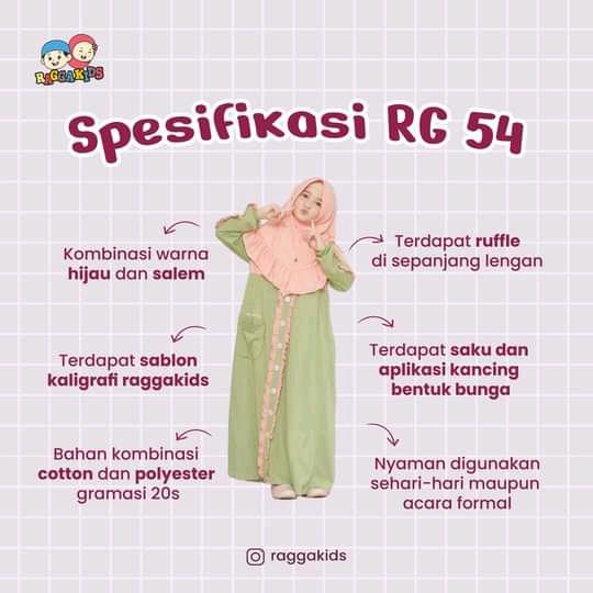 Gambar Baju Lebaran Keluarga Raggakids Gamis Koko bahan Kaos RG 54 Hijau - XS, Koko Anak dari Safinahstore undefined Tokopedia
