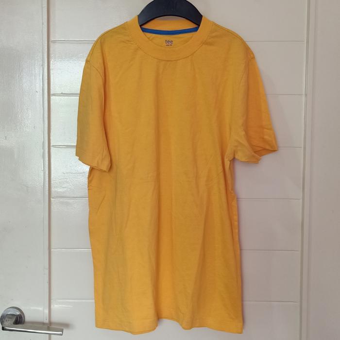 Jual baju kaos polos kuning tee slim 