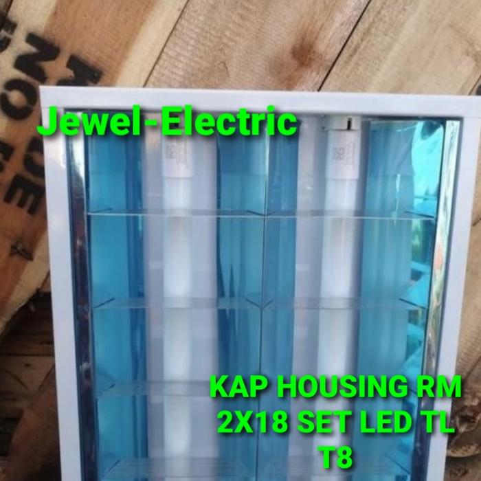 Jual Kap Lampu RM 2X18/Housing TL RM 2x18/Rumah Lampu T8 TL Rm Inbow ...