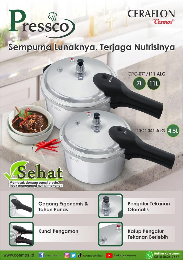 Gambar COSMOS - PRESSURE COOKER CPC-041/071/111 ALG - CPC-111 ALG dari Nature of Beauty undefined 3 Tokopedia