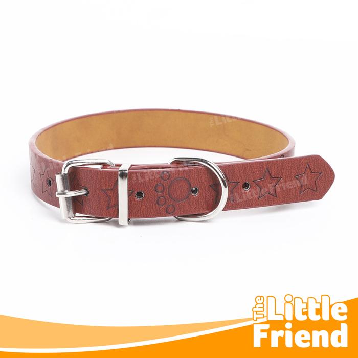 Gambar Kalung Leher Collar Anjing Kucing Kulit PU Leather HOT STAR STAMPING - S - 1.5cm, Hitam dari The Little Friend undefined 5 Tokopedia