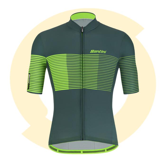 Jersey Sepeda Road Bike SANTINI TONO FRECCIA Green Military S