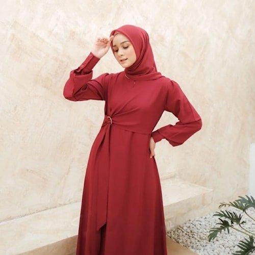 Gambar Dress Kondangan Weding Dress Fashion Muslim Baju Kondangan Wanita - Maron dari kaywa olshop undefined Tokopedia