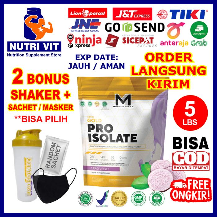 Gambar M1 Isolate 5 Lbs Muscle First M1 Gold Pro Isolate 5Lb Iso Whey Protein - TARO VELVET, SHAKER + TESTER dari NUTRI VIT undefined Tokopedia