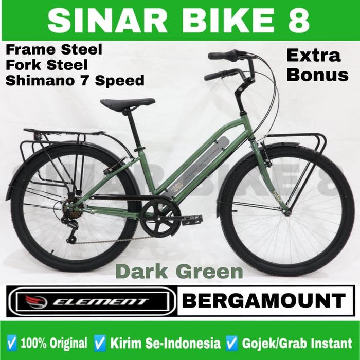 Gambar Sepeda Mini ELEMENT BERGAMOUNT City Bike 26" Boncengan London Taxi 7sp - Dark Green dari Toko Sepeda Sinar Bike 8 undefined Tokopedia