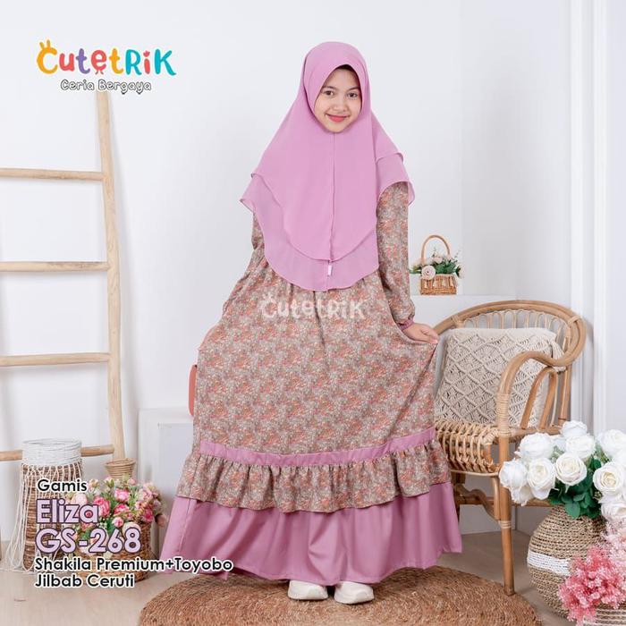 Gambar Baju Muslim Anak Perempuan / Cutetrik / Set Gamis Anak Remaja Branded - GS-268, XL dari AdzkyaStore25 undefined Tokopedia