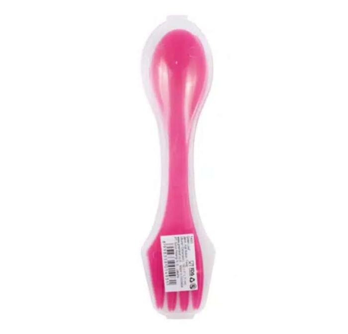 Gambar Sendok Makan Set - Sendok Garpu Set - Alat Makan Dengan Box - Rainbow Twins Spoons With Box GREEN LEAF 1493 Kitchenware - Merah Muda dari SUMBER PLASTIK undefined Tokopedia