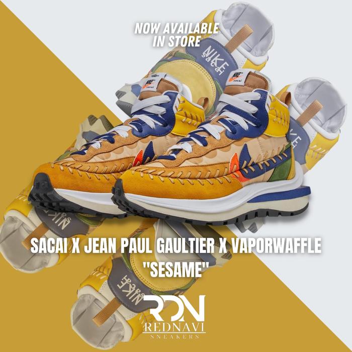 nike ld vaporwaffle mix sacai jean paul gaultier sesame
