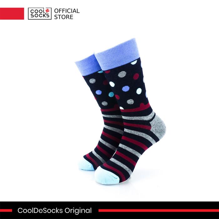 Gambar CoolDeSocks Original | Kaos Kaki Motif - Striped Dot - Black dari CoolDeSocks undefined Tokopedia