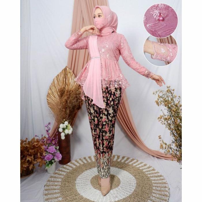 Gambar real pick kebaya selendang-kebaya wisuda-kebaya pesta - dusty pink, atasan saja dari ardana_Kebaya undefined Tokopedia