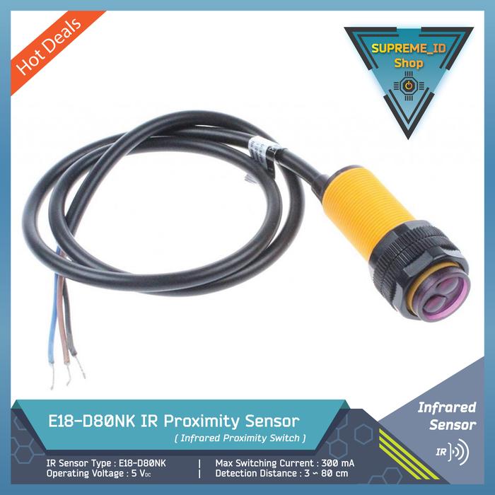Gambar E18-D80NK Adjustable Infrared IR Sensor Proximity Switch Sensor | 5V - E18-D80NK dari Supreme ID undefined Tokopedia