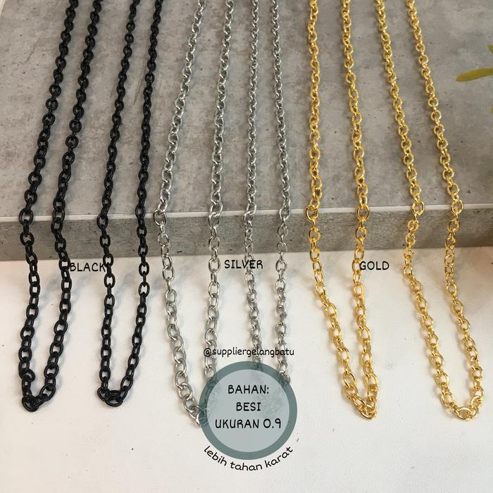 Gambar RANTAI nikel 0,9mm NURI GOLD SILVER HITAM HARGA PER METER kuat & tebal - gold dari gelangbatu undefined Tokopedia