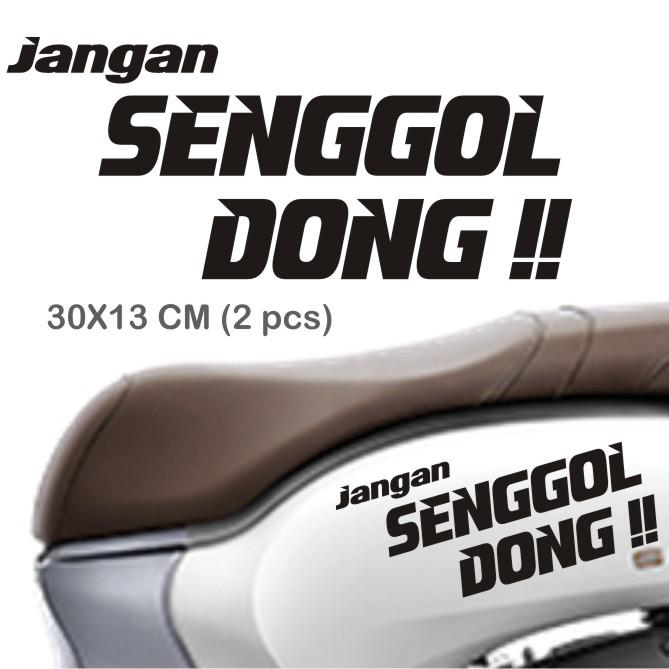 Gambar Cutting sticker SENGGOL DONG lagi Viral bisa di atur posisi tulisan - 30x13 Hitam dari 7satusatu undefined Tokopedia