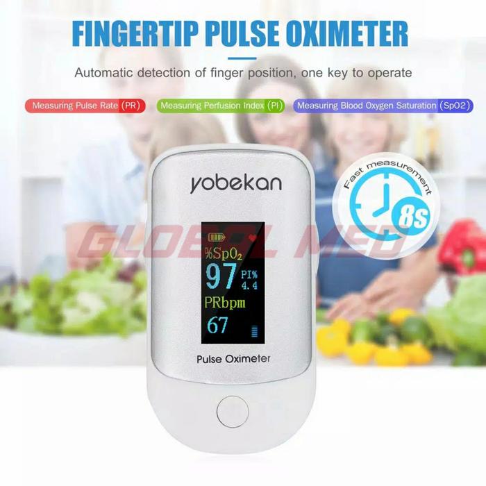 Gambar Yobekan Fingertip Pulse Oximeter Oxymeter Alat ukur Kadar Oksigen SpO2 - MODEL A dari GlobalMed Medika undefined Tokopedia