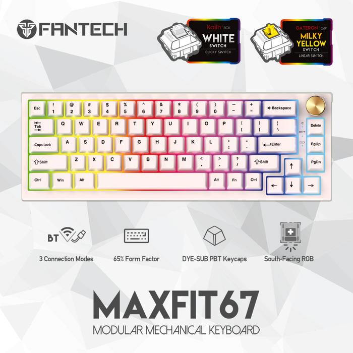 Gambar Keyboard Mechanical Maxfit 67 Maxfit67 MK858 Fantech - White Switch dari Gameland undefined Tokopedia