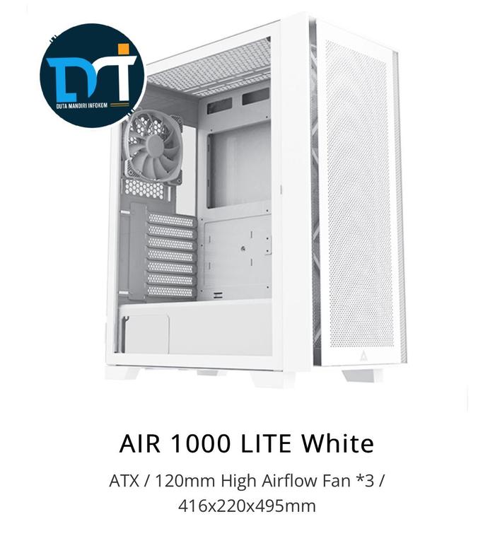 Gambar Montech Air 1000 LITE - High Airflow Tempered Glass ATX Gaming Case - White Edition dari Duta Mandiri Infokom Kota Administrasi Jakarta Pusat Tokopedia