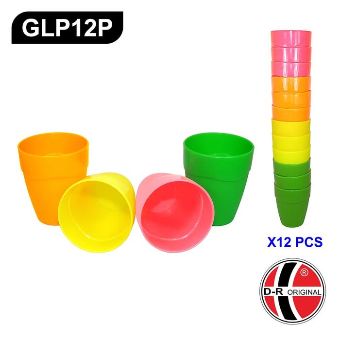 Gambar GLP12P - 12 Buah Gelas / Cangkir Plastik Hijau Pendek IDEAL - Fancy dari IdealOfficial undefined Tokopedia