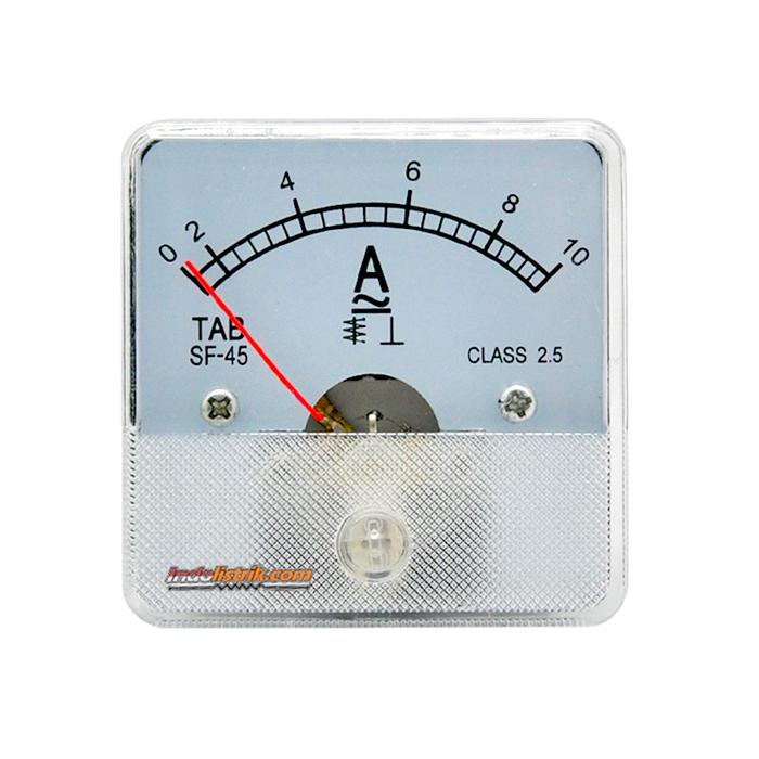 Gambar Ampere Meter AC / DC CR45 Amperemeter Analog TAB Berkualitas & MURAH - 10 A dari INDOLISTRIK undefined Tokopedia