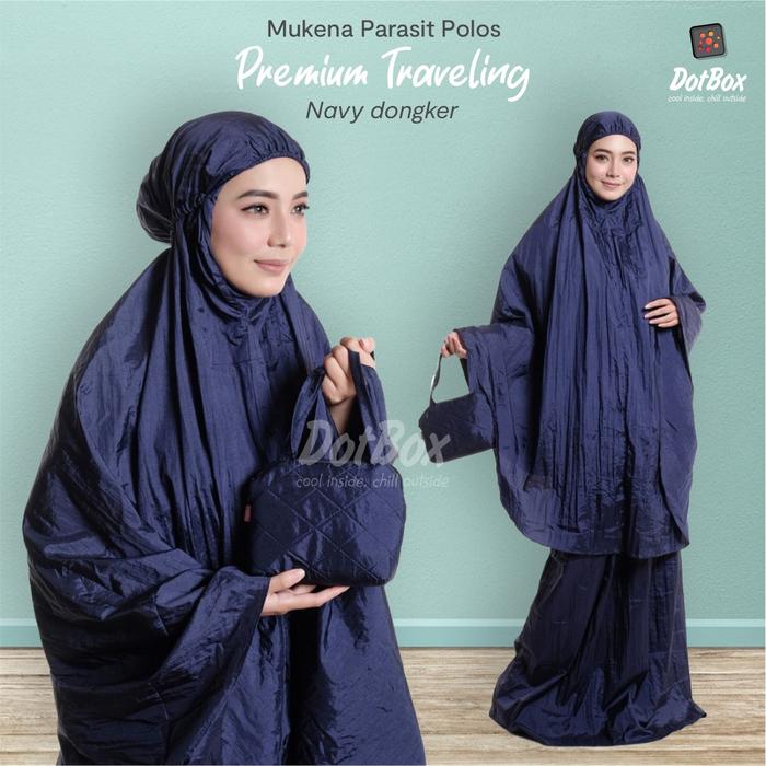 Gambar Mukena Traveling Parasit Super Adem / Mukena Parasut Polos Dewasa - Navy dari Dotbox ID undefined Tokopedia