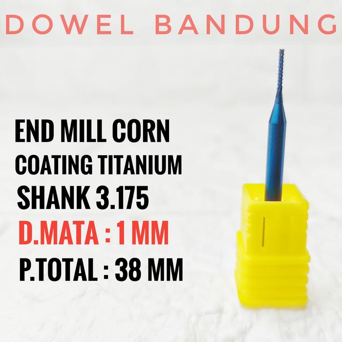 Gambar CORN Endmill COATING 3.175mm End Mill Carbide CNC Router PCB GRC Kayu - 1 MM dari DOWEL BANDUNG undefined Tokopedia
