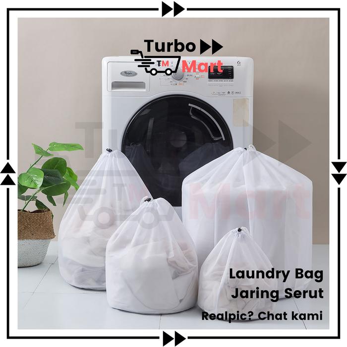 Gambar Laundry Bag Serut Laundry Net Serut Kantong Jaring Bra Jaring Serut - Bra 13x17cm dari Turbo.Mart undefined Tokopedia