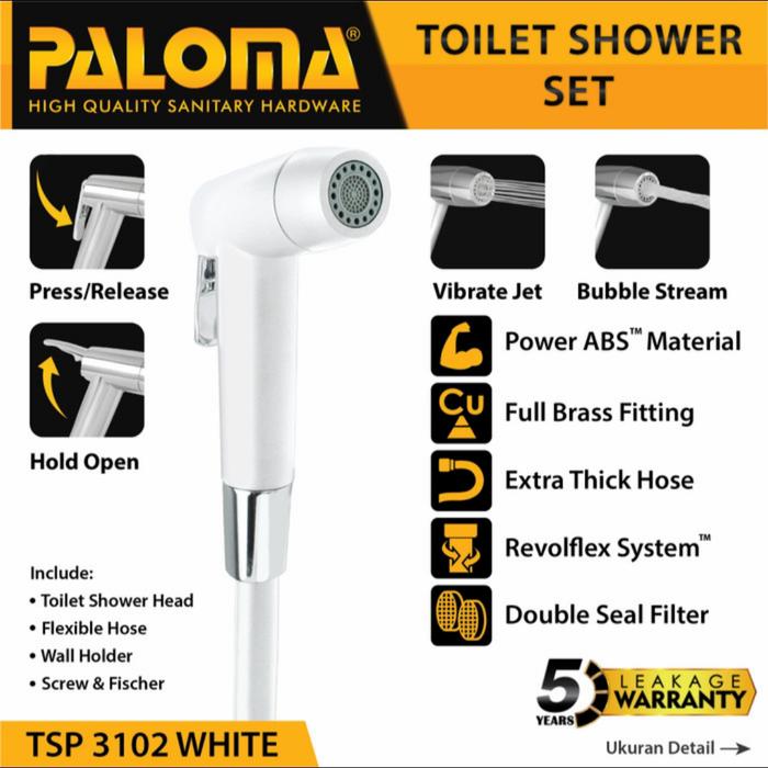Gambar PALOMA TSP 3103 Toilet Shower Jet Washer Bidet Cebok Kloset Closet WC - Putih dari gerai kunci bandung 42 undefined Tokopedia
