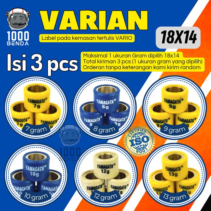 Gambar Roller Roler Beat Fi ESP Scoopy Spacy Vario 110 Yamagata 13 gr 1814 - Vario(3pcs)1814 dari Seribu Benda undefined Tokopedia