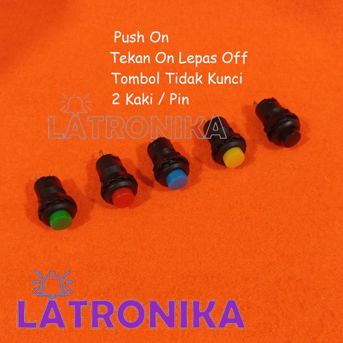 Gambar Push On Button Switch Tombol Tekan Hidup Bulat Warna 2 Kaki Pin - Merah dari Latronika undefined Tokopedia