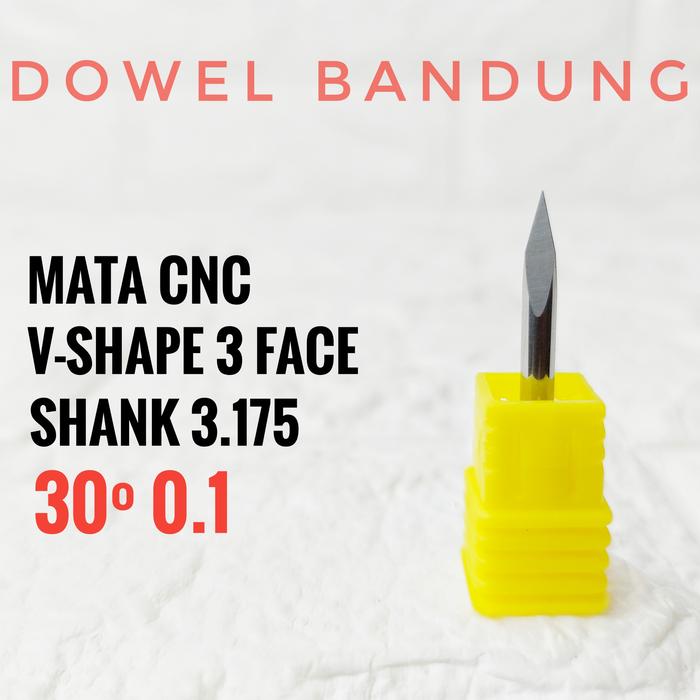 Gambar Mata CNC 3 FACE V Shape 30° 3.175mm PCB Engraving Bit Grafir - 0.1 MM dari DOWEL BANDUNG undefined Tokopedia