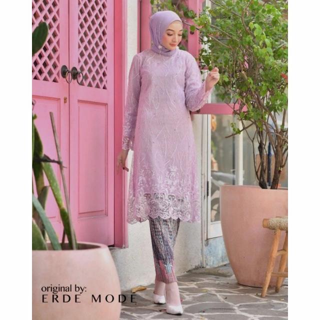 Gambar Setelan kebaya tille modern /tunik /fashion wanita / kebaya pesta - lilac, atasan aja dari MAJUU OLSHOP undefined Tokopedia