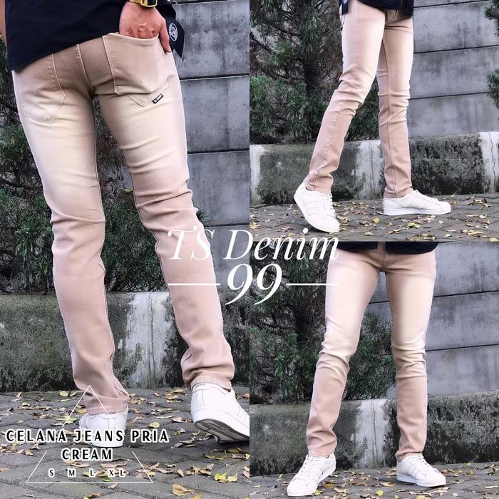 Gambar Celana Jeans Pria Slim fit Cream Scrub Original Denim Stretch S M L XL - CREAM SCRUB, 27 dari Busanapriabandung undefined Tokopedia