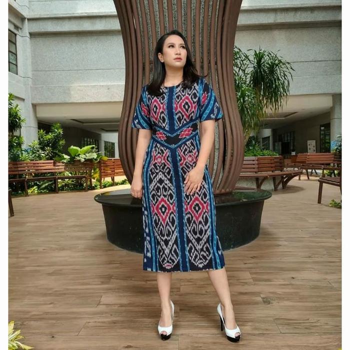 dress tenun modern dress tenun ikat baju pesta baju tenun jepara etnik modern DTB137