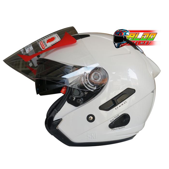 Gambar HELM DOUBLE VISOR / KYT GALAXY FLAT R SOLID PLAIN WHITE / HELM DEWASA - M, FLAT CLEAR dari aldohelm2 undefined Tokopedia