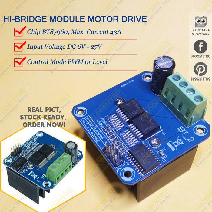 Gambar H-Bridge BTS7960 Modul Robotik Motor Driver Hi-Power 43A Arduino STM32 dari Bloometro-Parts undefined Tokopedia