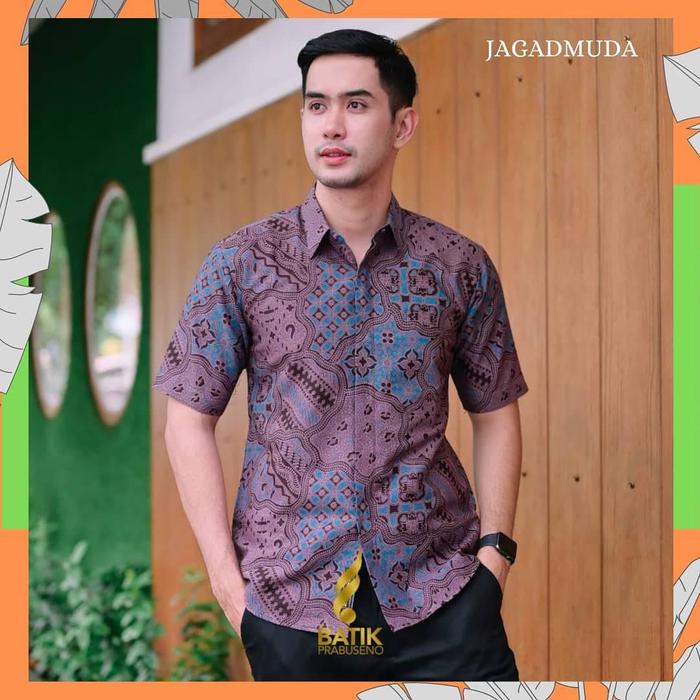 Gambar JAGADMUDA KEMEJA BATIK PRIA LENGAN PENDEK SLIMFIT KATUN PRABUSENO - Jagadmuda Pdk, S dari elzaara undefined Tokopedia