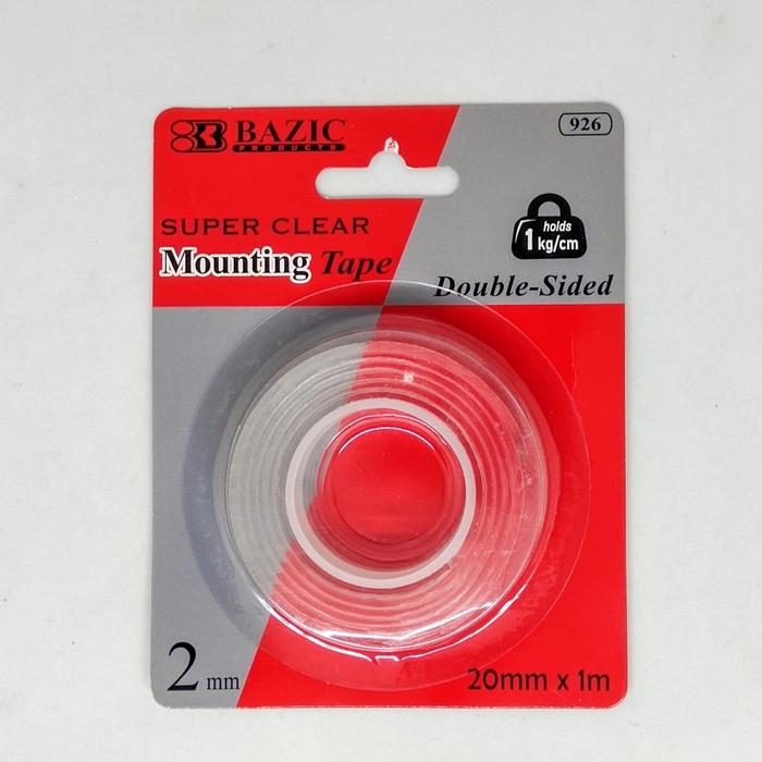 Gambar BAZIC Double Tape Bening Super Perekat Dobel Sided Tape Serbaguna - tebal 2mm x 1m dari infitechindo official undefined Tokopedia
