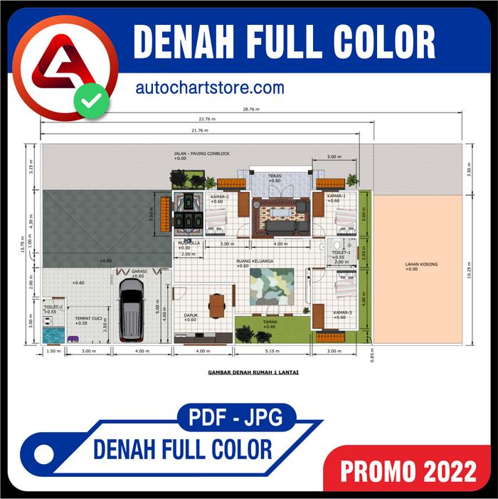 Jual Denah Full Color untuk Brosur Perumahan - Kab. Tuban - Autochart