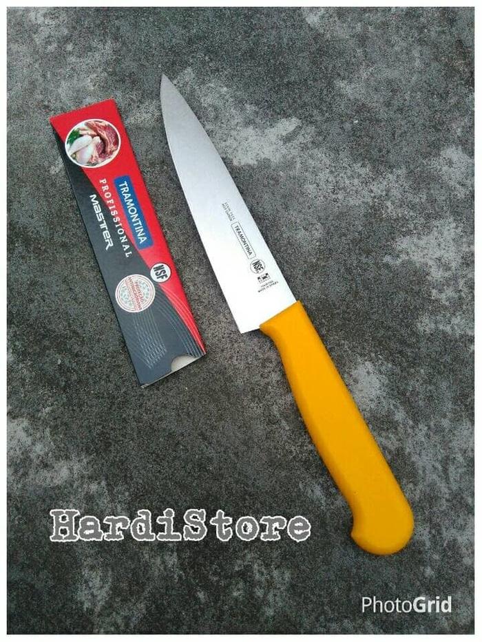 Gambar Pisau Carving Iris Daging 6 inchi (15 cm) Tramontina Meat Knife 24620/016 Handle Biru Asli BRazil - Kuning dari Hardistore Superpisau undefined Tokopedia
