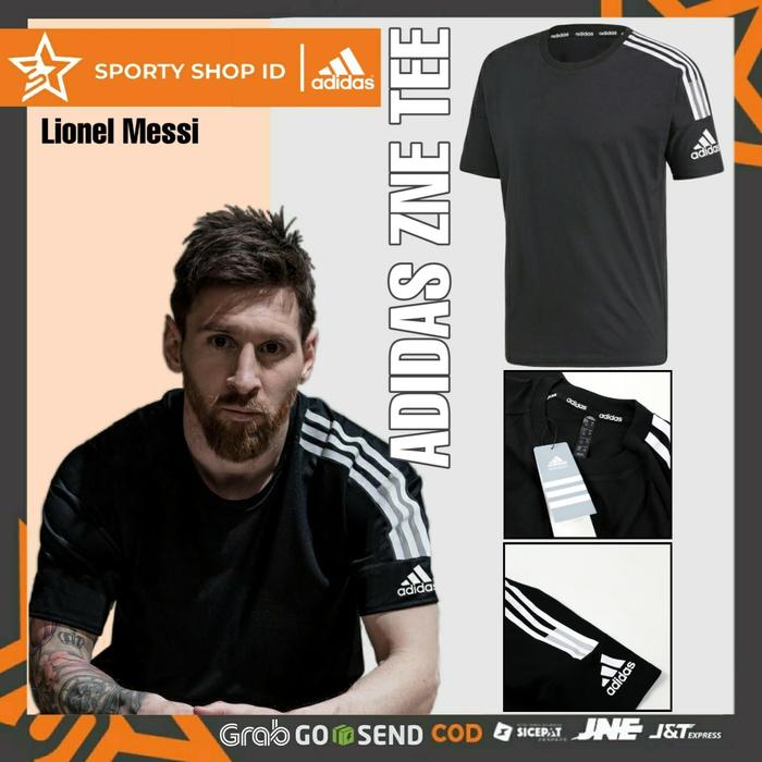 Gambar Baju Kaos Olahraga Sport Gym Running Lari 3 stripe Polos Pendek Pria - Hitam, L dari SportyShopID undefined Tokopedia