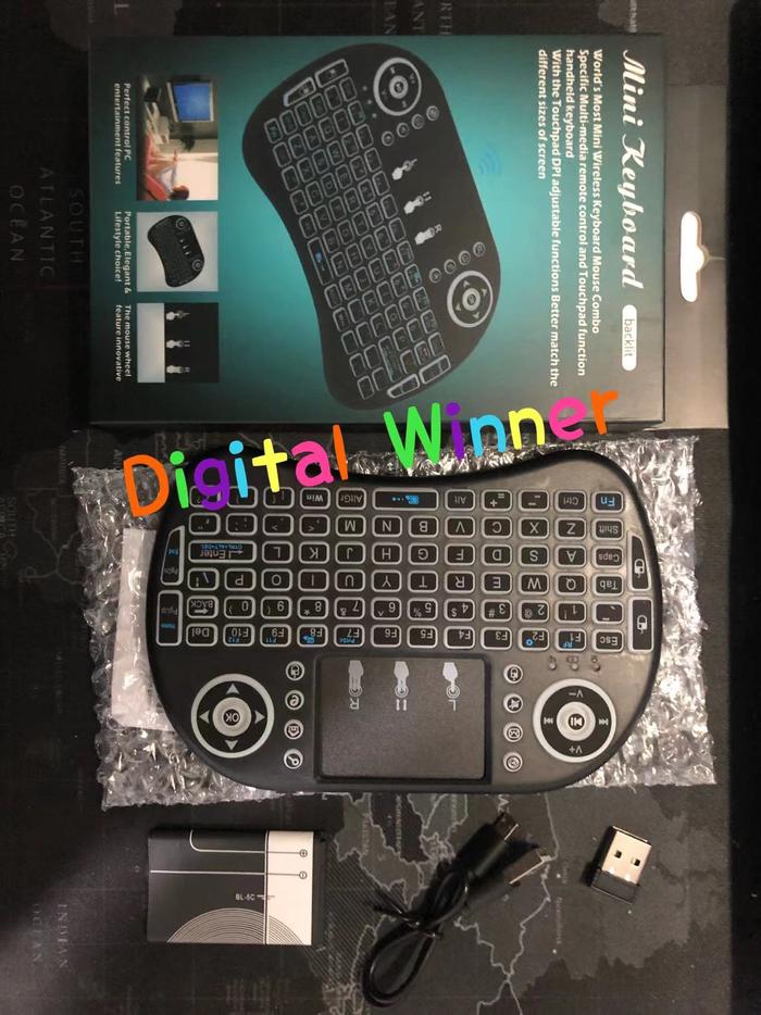 Gambar Mini Keyboard Wireless Rechargeable Remote Control and Touchpad Mouse - Keybord+Baterai dari Digital Winner undefined Tokopedia