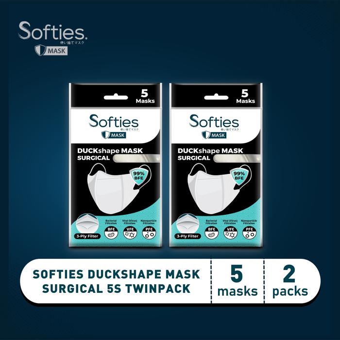 Gambar Softies Duckshape Mask Surgical 5s Twinpack - Polos dari Softex Indonesia undefined Tokopedia