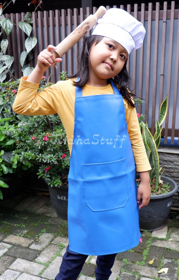 Gambar Apron Anak kulit sintetis 1 set - Biru dari RidhaStuff_NEW undefined Tokopedia