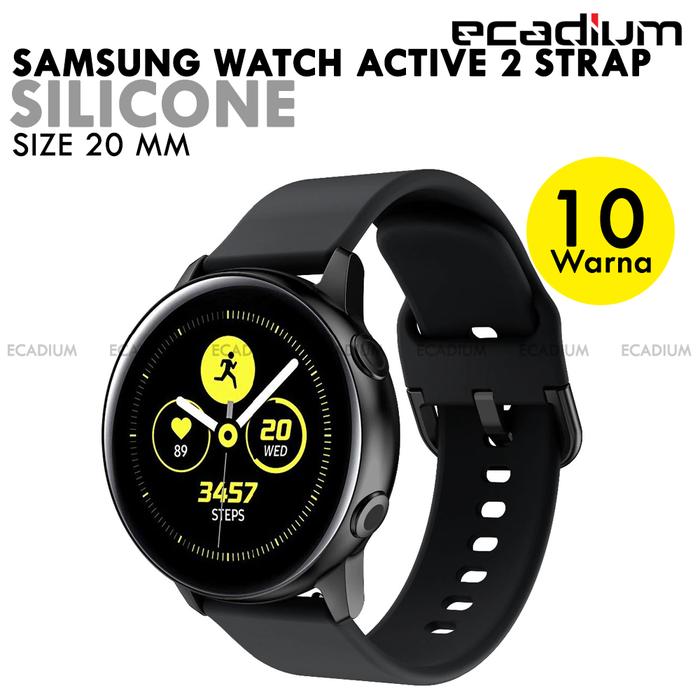 Strap Samsung Galaxy Watch Active 40 MM 44 MM Silicone Silikon 20 MM  Black