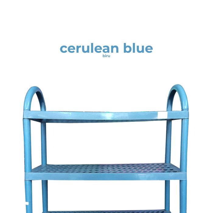 Gambar Rak plastik sepatu susun 4 - Biru dari UD AA undefined Tokopedia