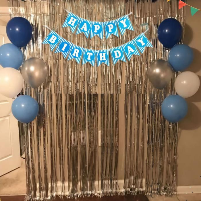 Gambar [PAKET] DEKORASI PESTA ULANG TAHUN SIMPLE - Biru, Garis dari Puffpopshop undefined Tokopedia